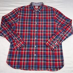 Bonobos Standard Fit Shirt Men’s Size L Red Plaid Button Down Long Sleeve Cotton